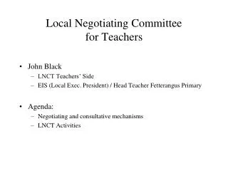 Local Negotiating Committee for Teachers