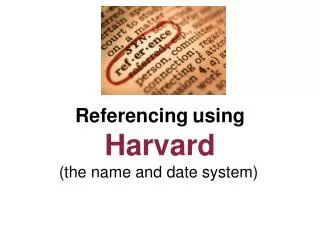 Referencing using Harvard