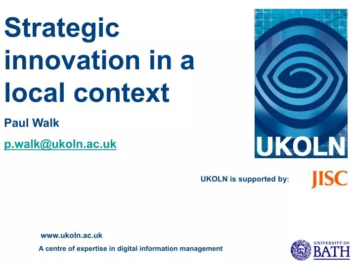 strategic innovation in a local context