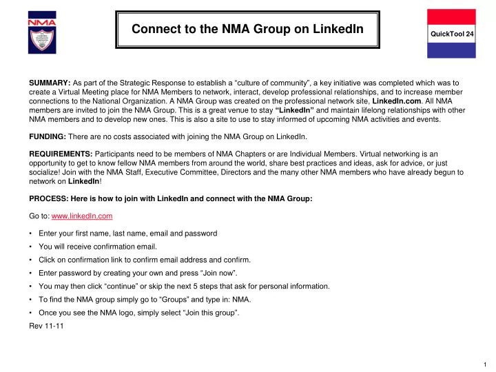 connect to the nma group on linkedin