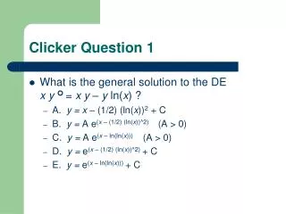 Clicker Question 1