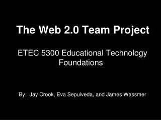 The Web 2.0 Team Project