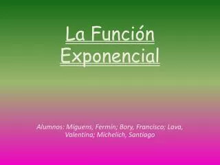 la funci n e xponencial