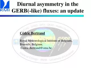 Diurnal asymmetry in the GERB(-like) fluxes: an update