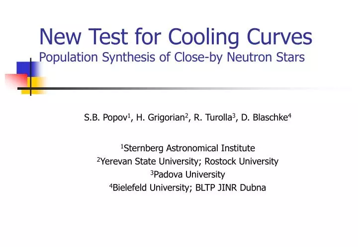 new test for cooling curves population synthesis of close by neutron stars