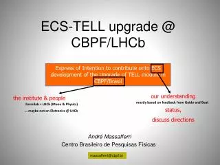 ECS-TELL upgrade @ CBPF/LHCb
