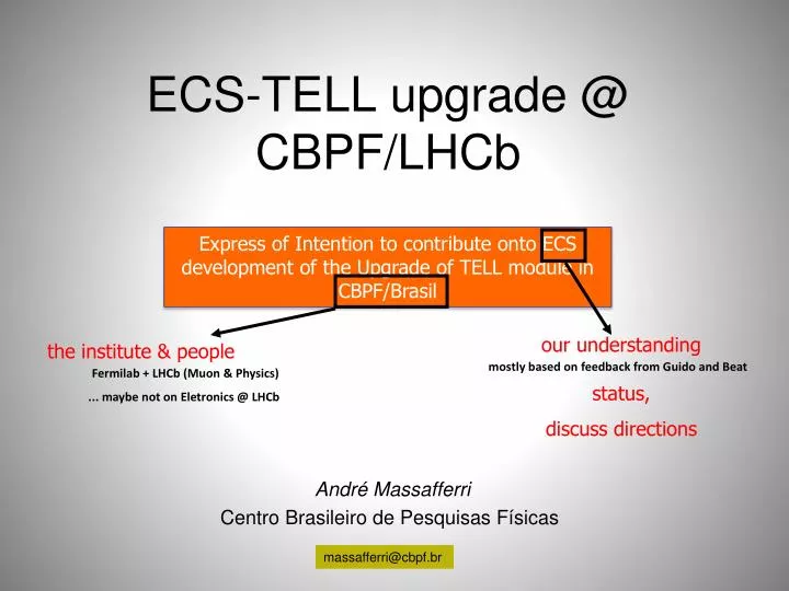 ecs tell upgrade @ cbpf lhcb
