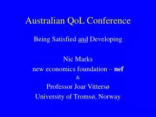 Australian QoL Conference