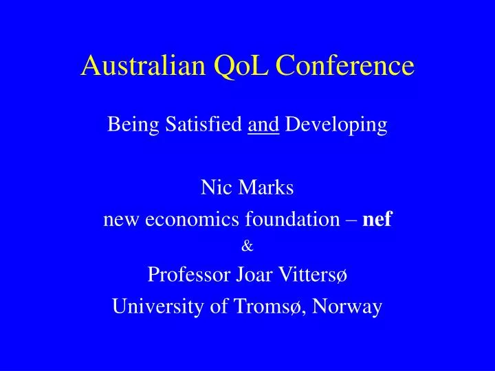australian qol conference