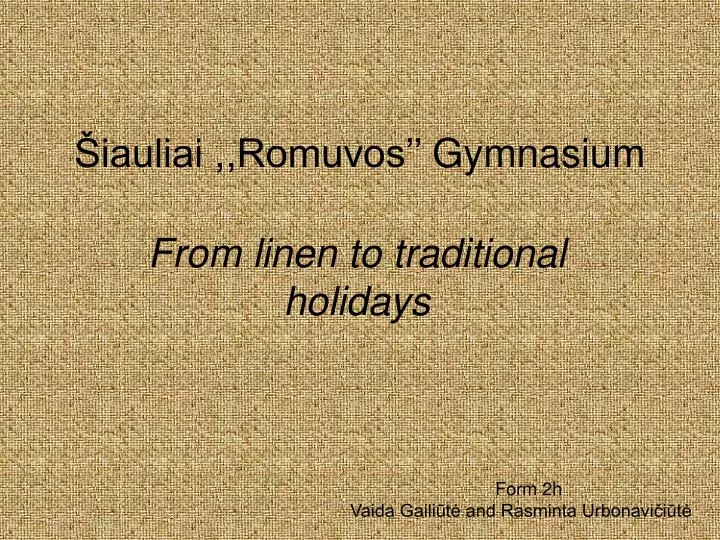 iauliai romuvos g ymnasium