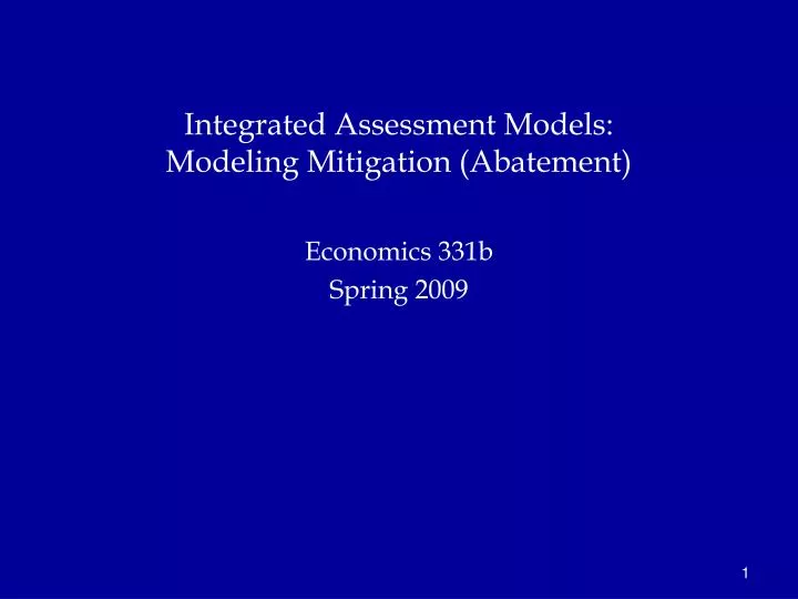 integrated assessment models modeling mitigation abatement