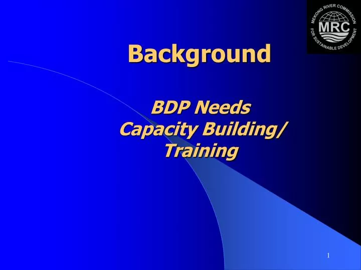 background bdp needs capacity building training