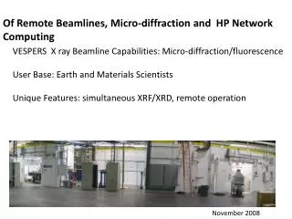 Of Remote Beamlines, Micro-diffraction and HP Network Computing