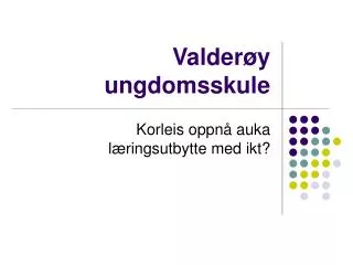 valder y ungdomsskule