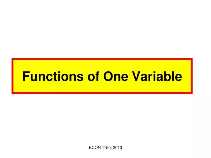 functions of one variable