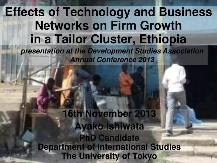 effects of technology and business networks on firm growth in a tailor cluster ethiopia