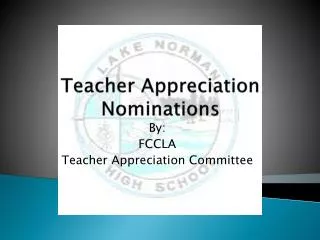 Teacher Appreciation Nominations