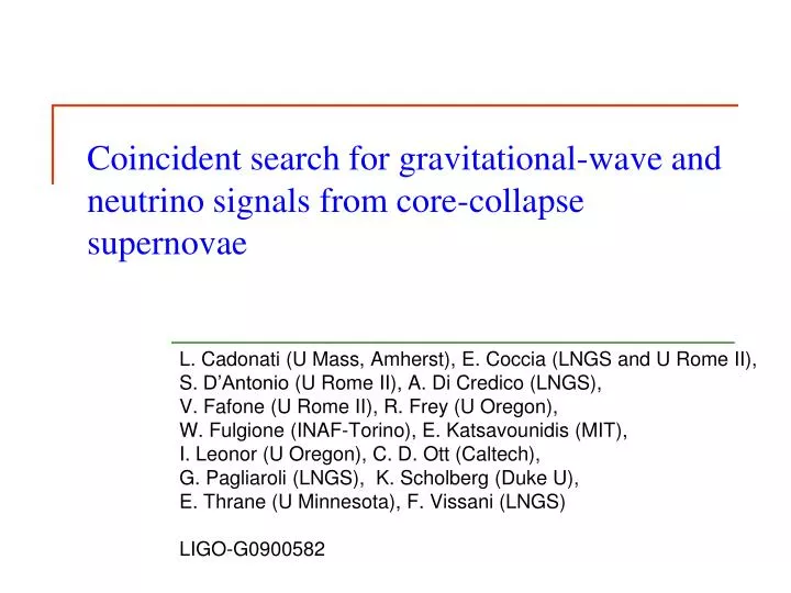 coincident search for gravitational wave and neutrino signals from core collapse supernovae