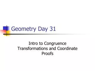 Geometry Day 31