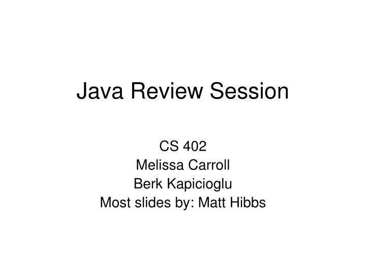 java review session