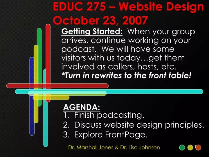 educ 275 website design october 23 2007
