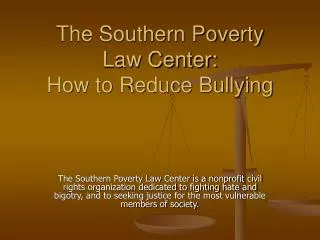 The Southern Poverty Law Center: How to Reduce Bullying