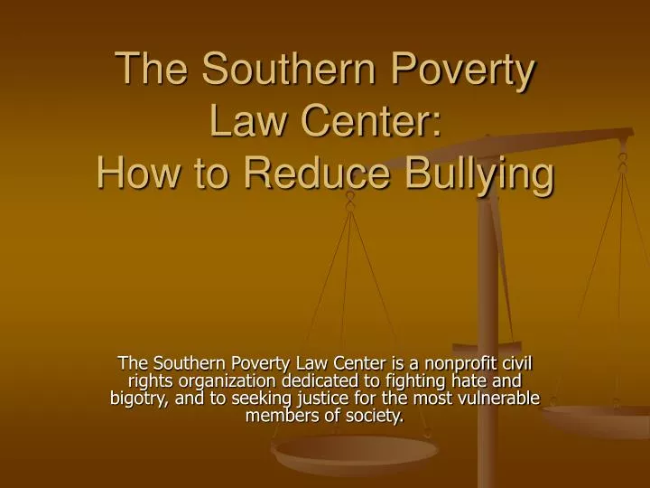 the southern poverty law center how to reduce bullying
