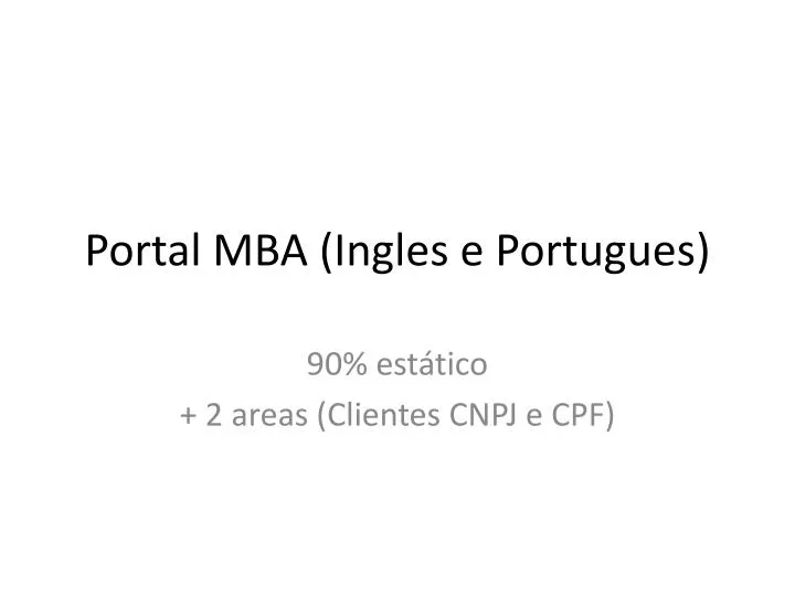 portal mba ingles e portugues