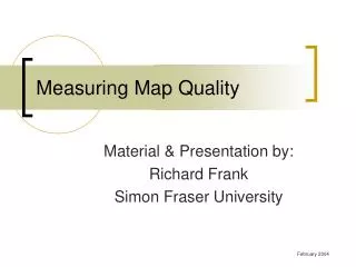 Measuring Map Quality