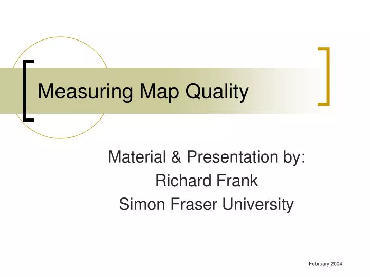 measuring map quality