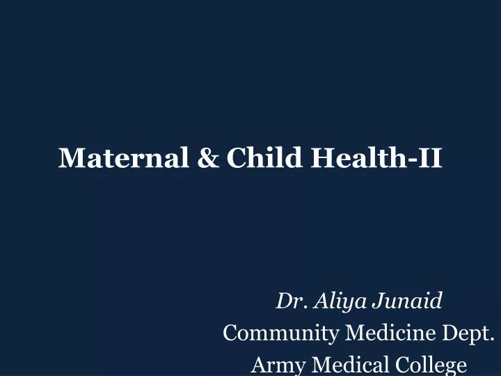 maternal child health ii