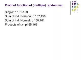 Proof of function of (multiple) random var.