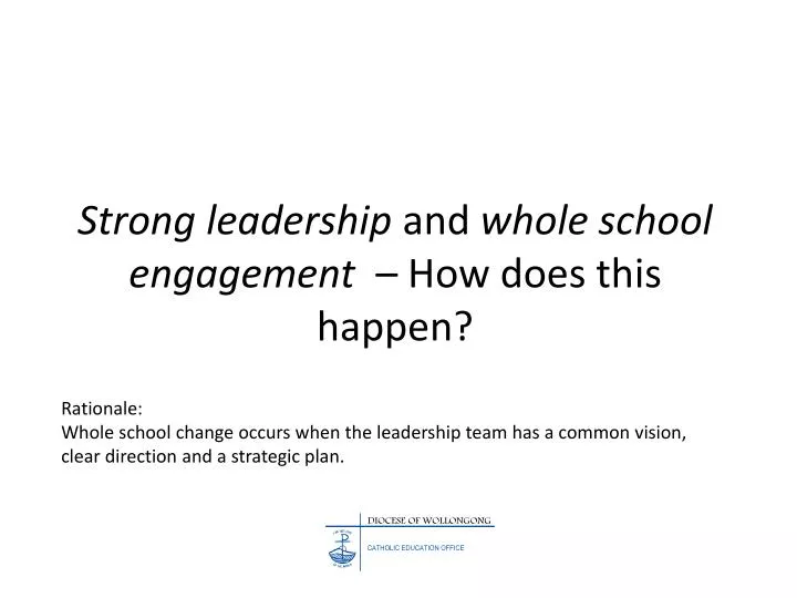 strong leadership and whole school engagement how does this happen