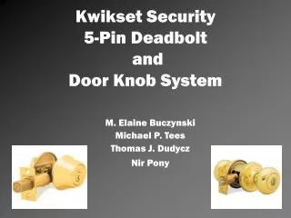 Kwikset Security 5-Pin Deadbolt and Door Knob System