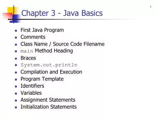 Chapter 3 - Java Basics