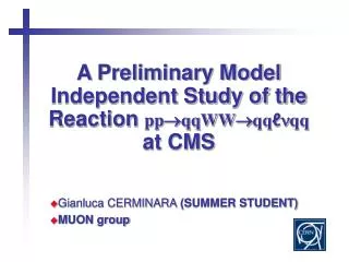 A Preliminary Model Independent Study of the Reaction pp ? qqWW ? qq ? n qq at CMS