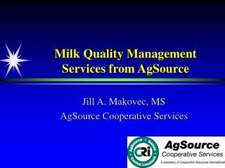 Milk Quality Management Services from AgSource