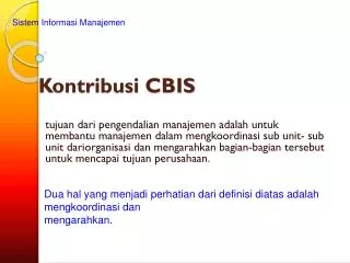kontribusi cbis
