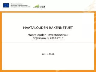 maatalouden rakennetuet maatalouden investointituki ohjelmakausi 2008 2013