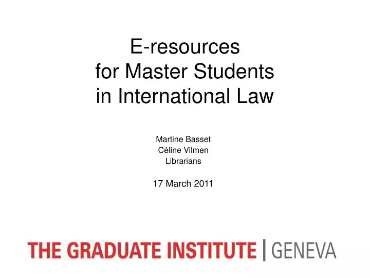 e resources for master students in international law