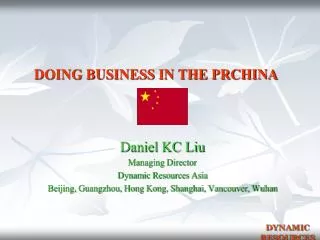 DOING BUSINESS IN THE PRCHINA