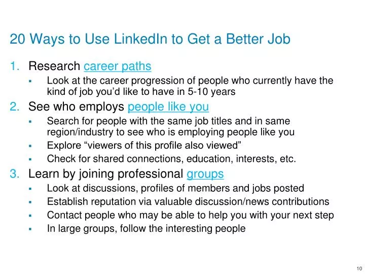 20 ways to use linkedin to get a better job