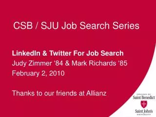 CSB / SJU Job Search Series