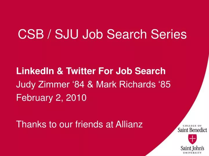 csb sju job search series
