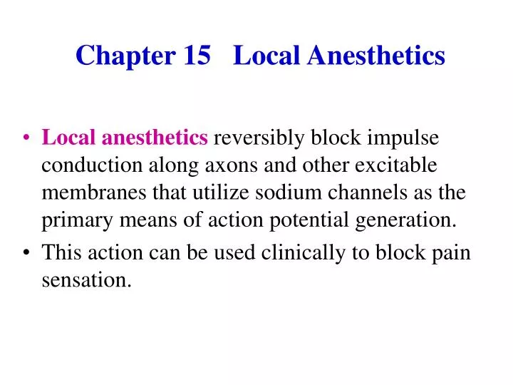 chapter 15 local anesthetics