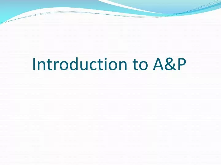 introduction to a p