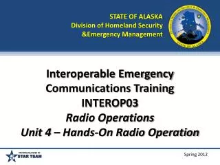STATE OF ALASKA Division of Homeland Security &amp;Emergency Management