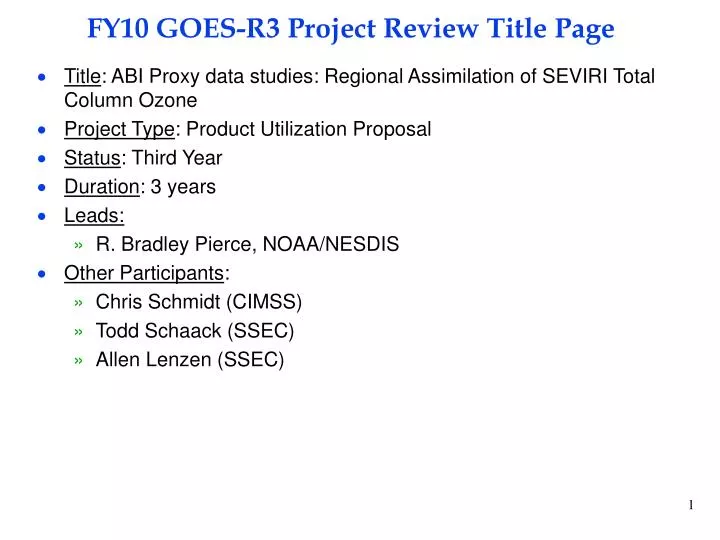 fy10 goes r3 project review title page