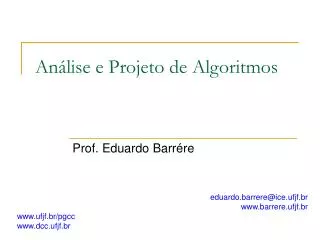 an lise e projeto de algoritmos