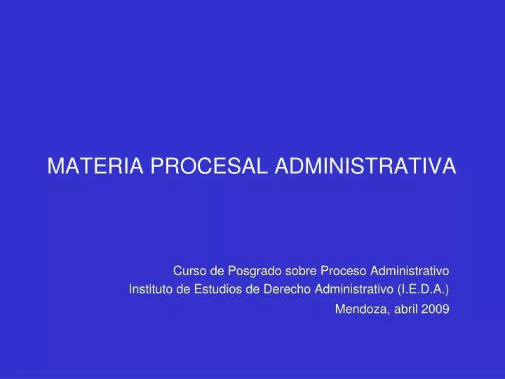 materia procesal administrativa
